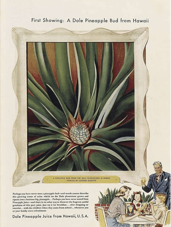 georgia-okeefe-sponsored-content-sponcon-dole-Hawaiian-Pineapple-Company-vogue-time-magazine-Saturday-Evening-Post-hawaii-art-artsy-1234kyle5678-2